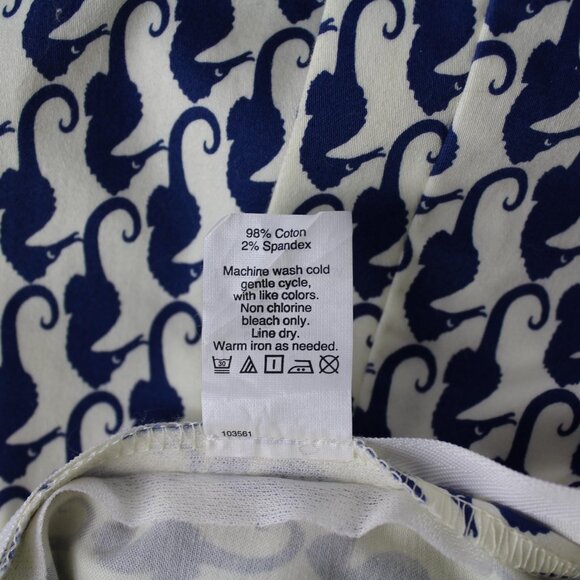 J Crew Mini Skirt with pockets size 0 cute seahorse print white navy - Picture 9 of 9